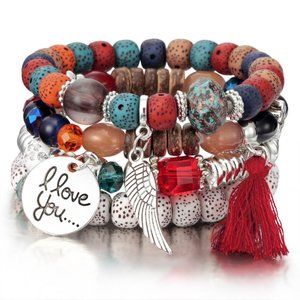 I Love You Bracelet Set - Orange